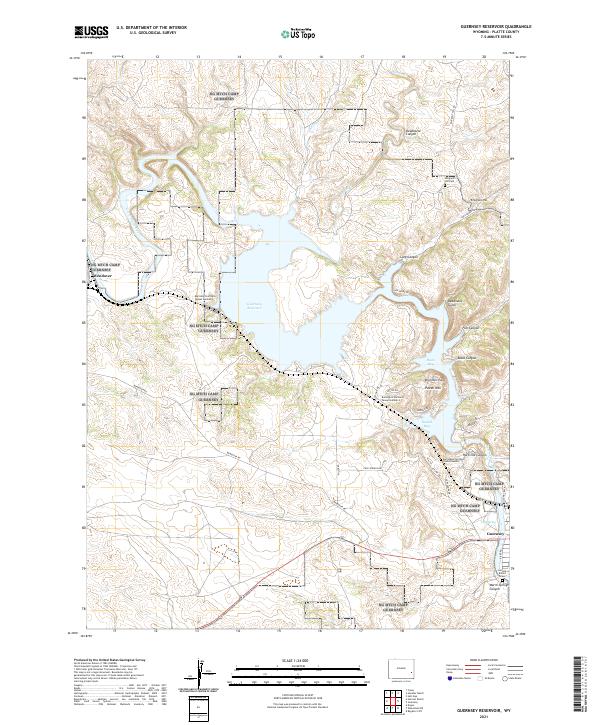 Guernsey Reservoir topographic map thumbnail