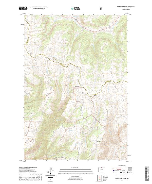 Hidden Tepee Creek topographic map thumbnail