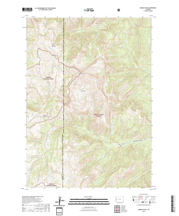 Hoback Peak 2021 topographic map thumbnail