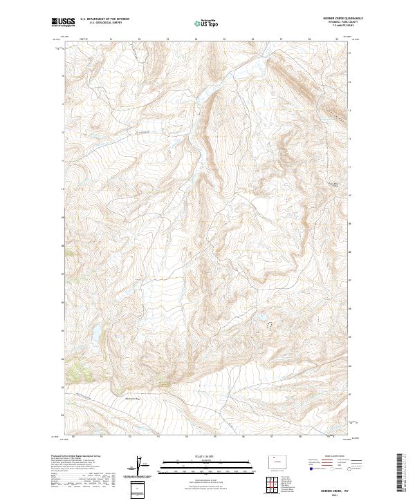 Horner Creek 2021 topographic map thumbnail