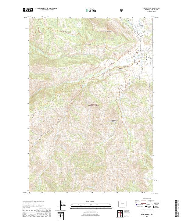 Hunter Peak 2021 topographic map thumbnail