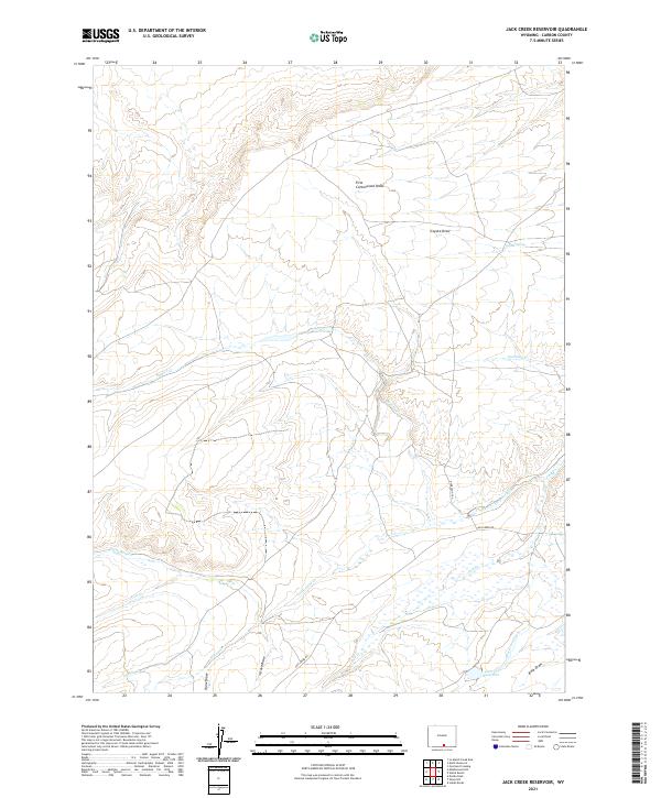Jack Creek Reservoir topographic map thumbnail