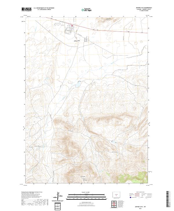 Jeffrey City 2021 topographic map thumbnail