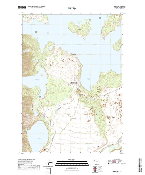 Jenny Lake 2021 topographic map thumbnail