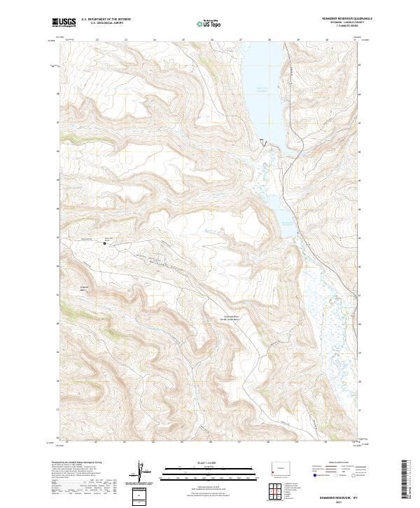 Kemmerer Reservoir topographic map thumbnail