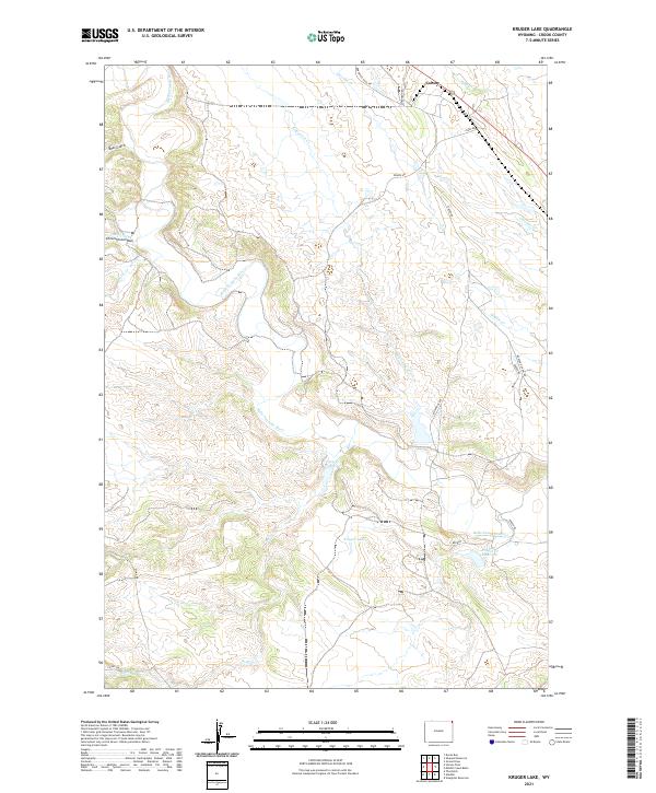 Kruger Lake topographic map thumbnail
