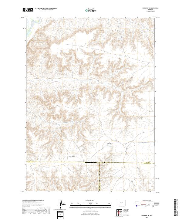 La Barge SE topographic map thumbnail