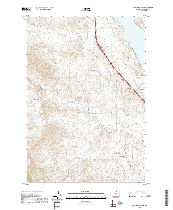 Lake De Smet West topographic map thumbnail