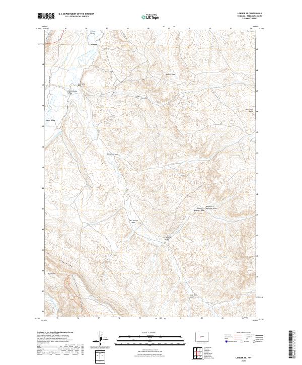 Lander SE topographic map thumbnail