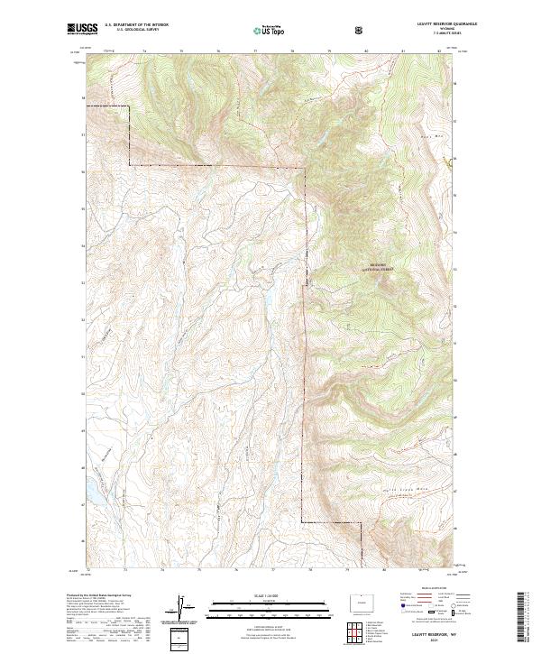 Leavitt Reservoir topographic map thumbnail