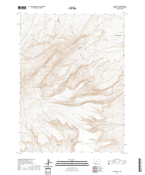 Lion Bluffs 2021 topographic map thumbnail
