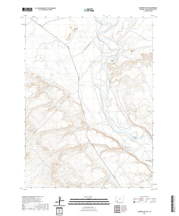 Lombard Buttes topographic map thumbnail