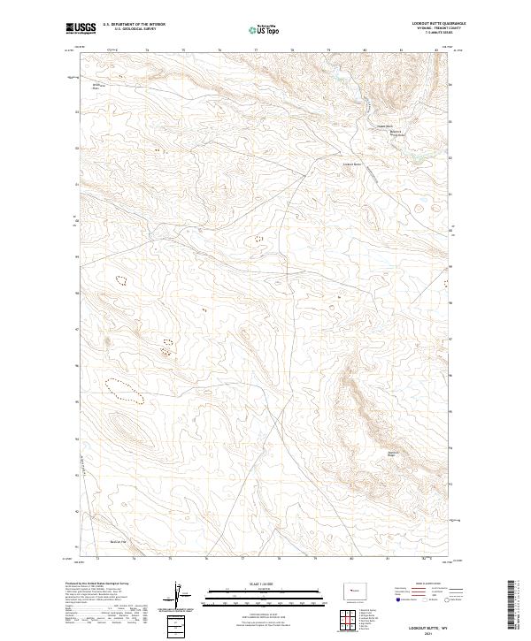 Lookout Butte 2021 topographic map thumbnail