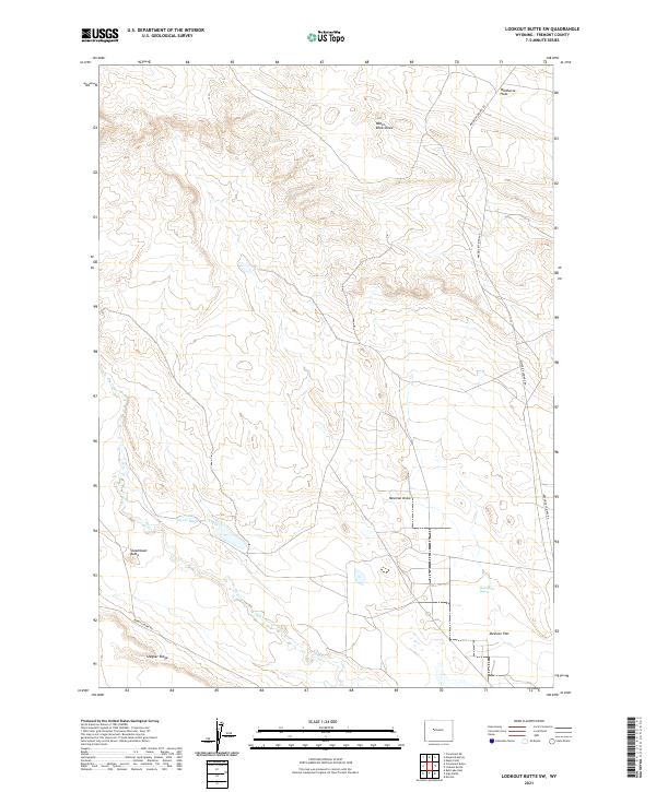 Lookout Butte SW topographic map thumbnail