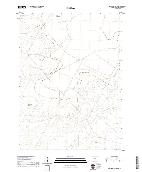 Lost Creek Butte NW topographic map thumbnail