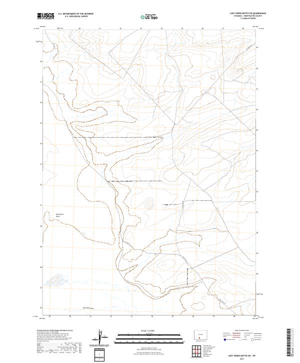 Lost Creek Butte SW topographic map thumbnail