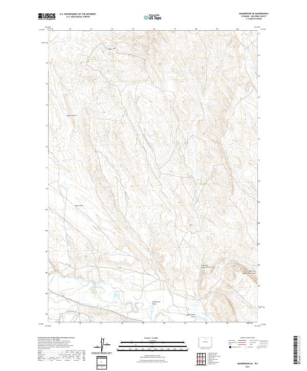 Manderson SE topographic map thumbnail