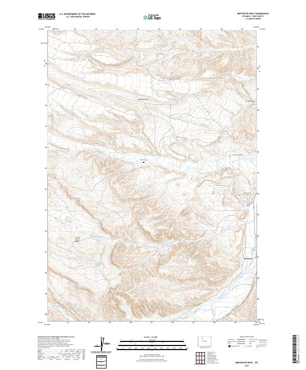 Meeteetse West topographic map thumbnail