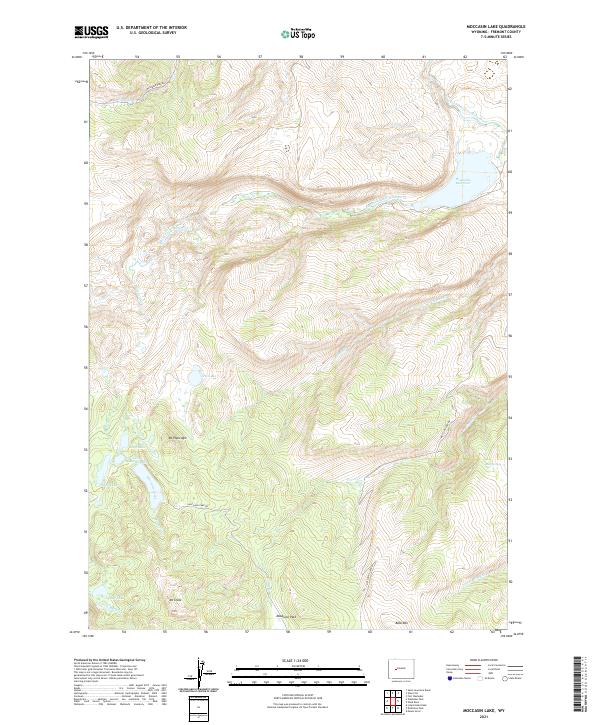 Moccasin Lake 2021 topographic map thumbnail
