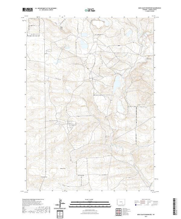 Moss Agate Reservoir 2021 topographic map thumbnail