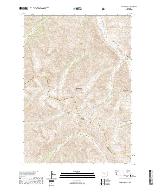 Mount Burwell 2021 topographic map thumbnail
