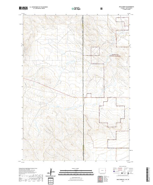 Mule Creek SE topographic map thumbnail