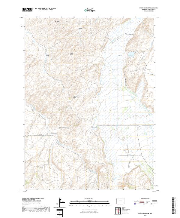 Myers Reservoir topographic map thumbnail