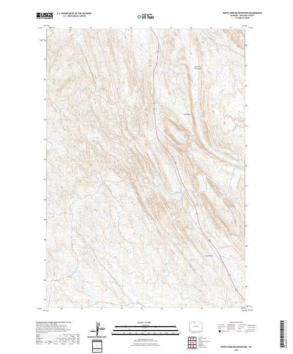 North Emblem Reservoir topographic map thumbnail