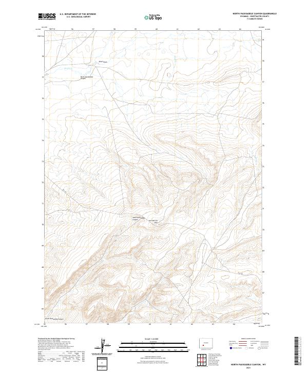 North Packsaddle Canyon topographic map thumbnail