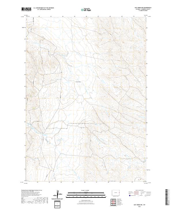 Oat Creek NW topographic map thumbnail