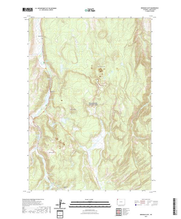 Obsidian Cliff topographic map thumbnail