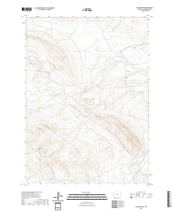 Oil Mountain 2021 topographic map thumbnail