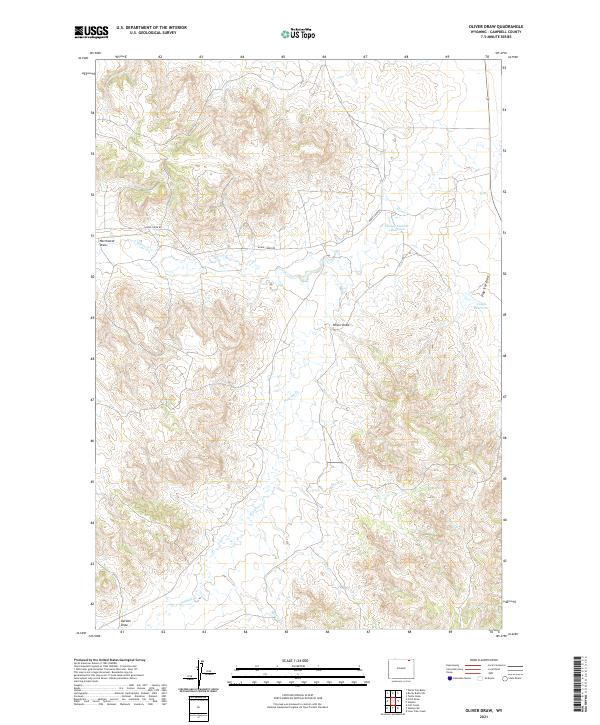 Oliver Draw topographic map thumbnail