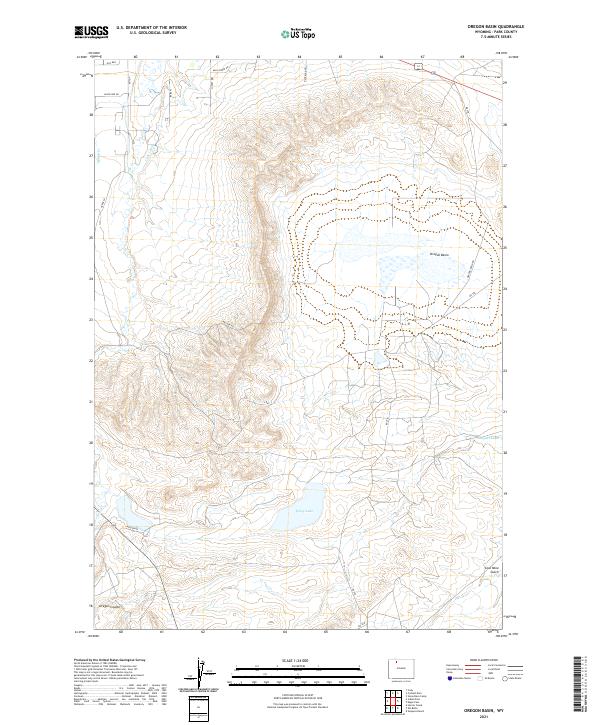 Oregon Basin topographic map thumbnail