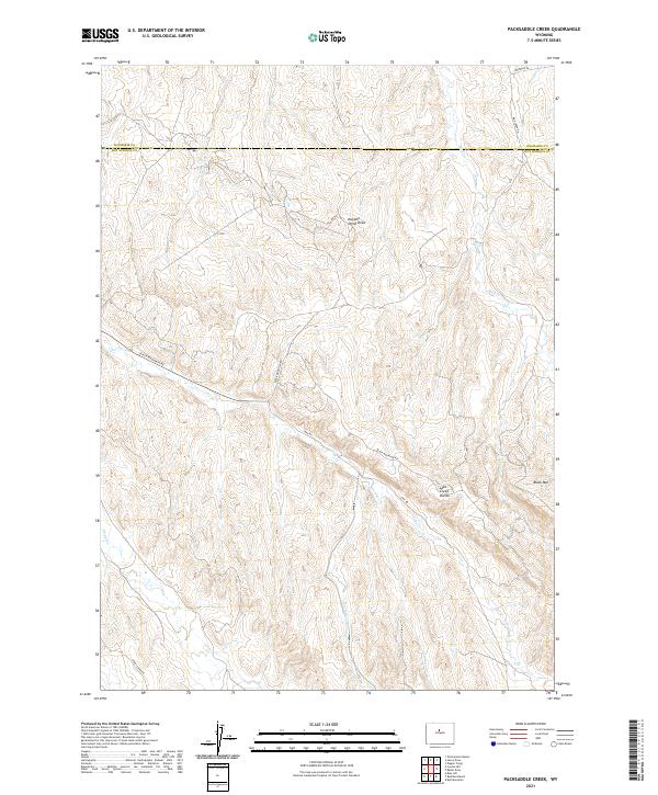 Packsaddle Creek topographic map thumbnail