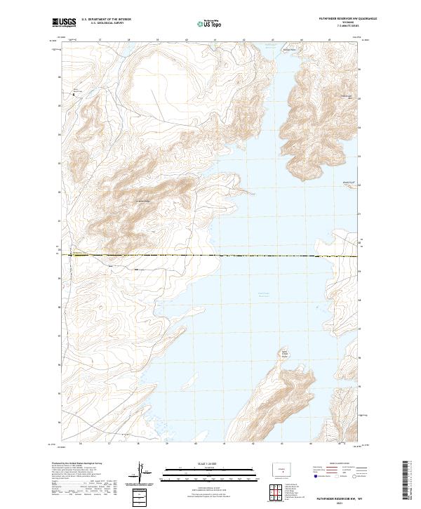 Pathfinder Reservoir NW topographic map thumbnail