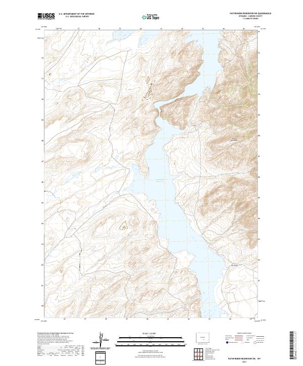 Pathfinder Reservoir SW topographic map thumbnail