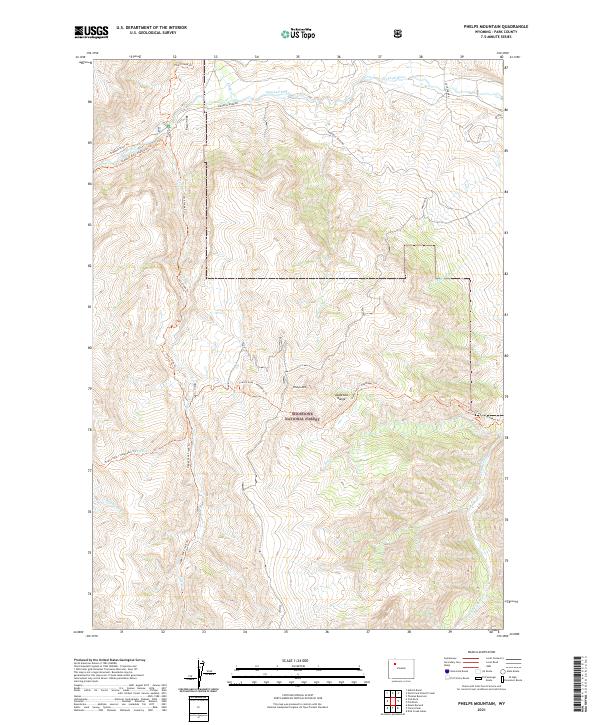 Phelps Mountain topographic map thumbnail