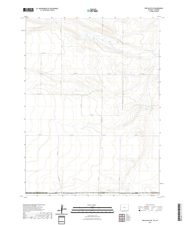 Pine Bluffs SW topographic map thumbnail