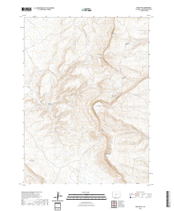 Pine Butte topographic map thumbnail