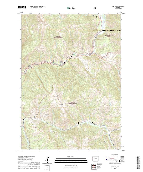 Pine Creek topographic map thumbnail