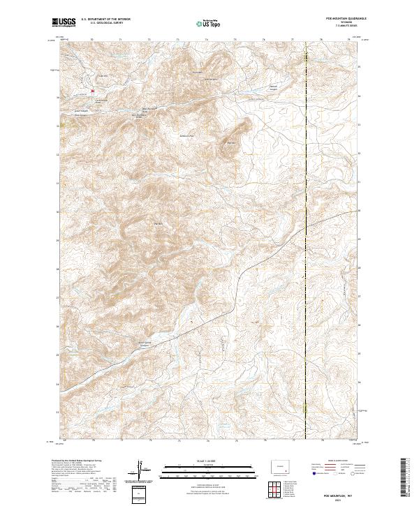 Poe Mountain topographic map thumbnail