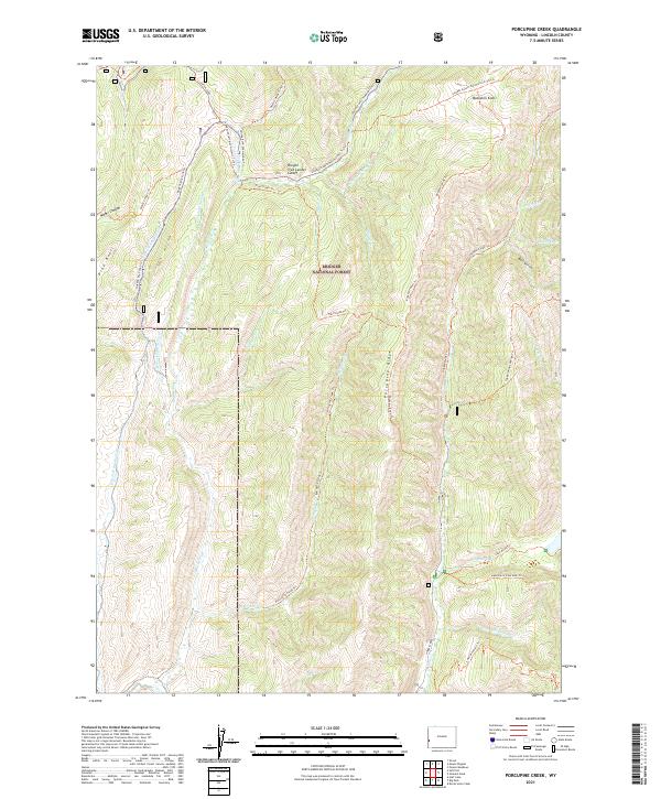 Porcupine Creek topographic map thumbnail