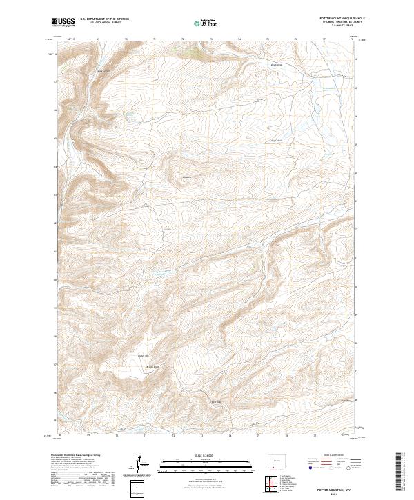 Potter Mountain topographic map thumbnail