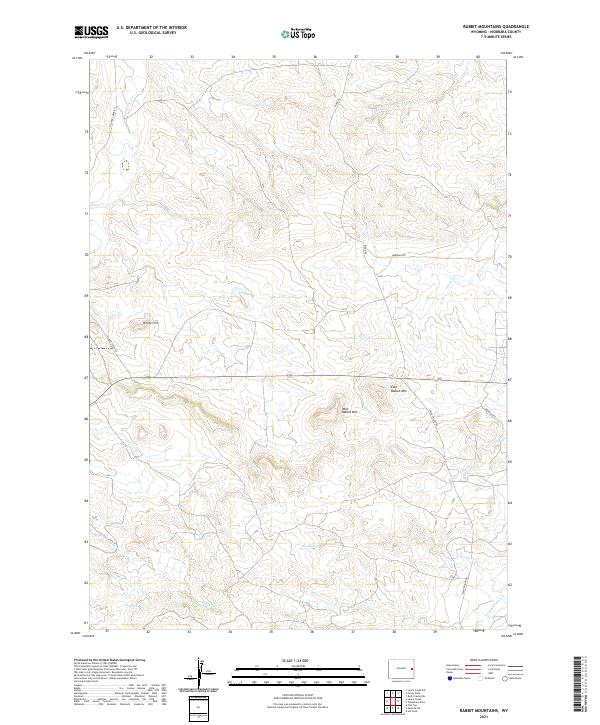 Rabbit Mountains 2021 topographic map thumbnail