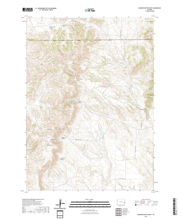 Rawhide Buttes West topographic map thumbnail