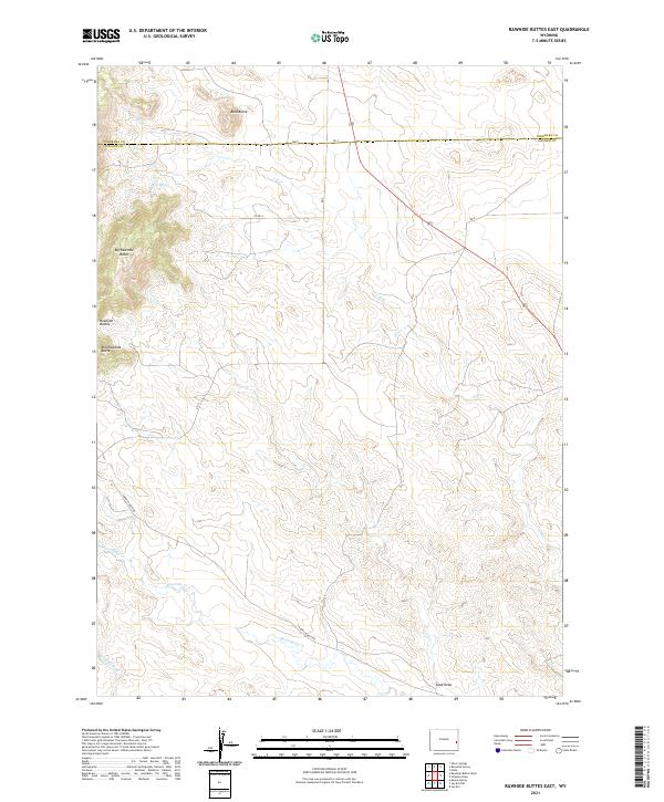 Rawhide Buttes East topographic map thumbnail