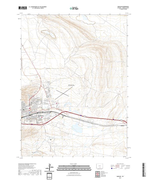 Rawlins topographic map thumbnail