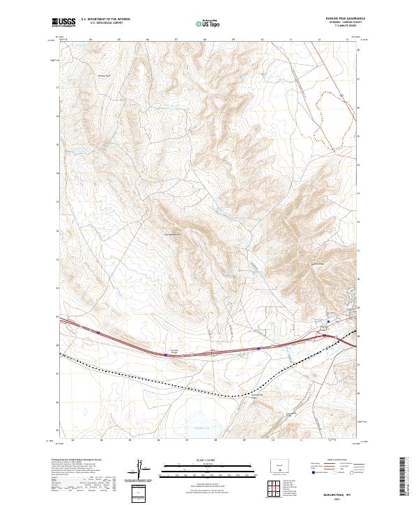 Rawlins Peak 2021 topographic map thumbnail