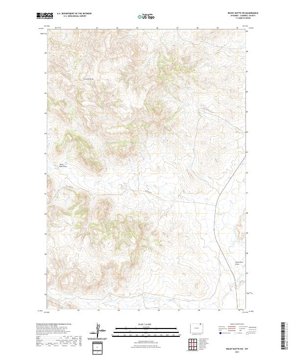 Rocky Butte SW topographic map thumbnail